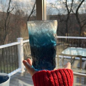 Blue Ombré Textured Glass